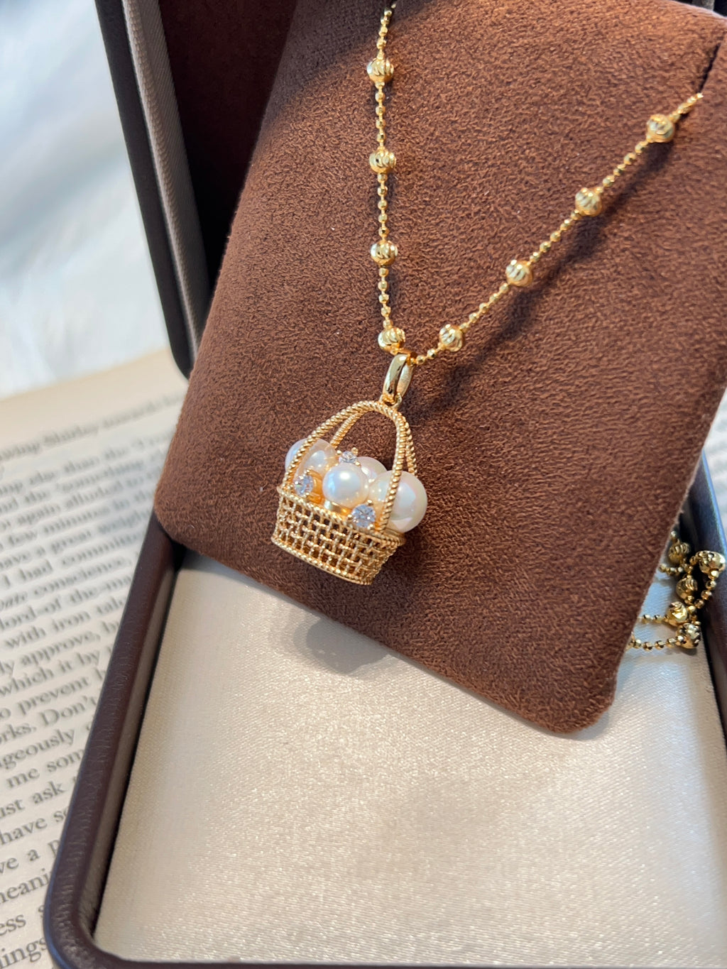 Pearl Basket Necklace
