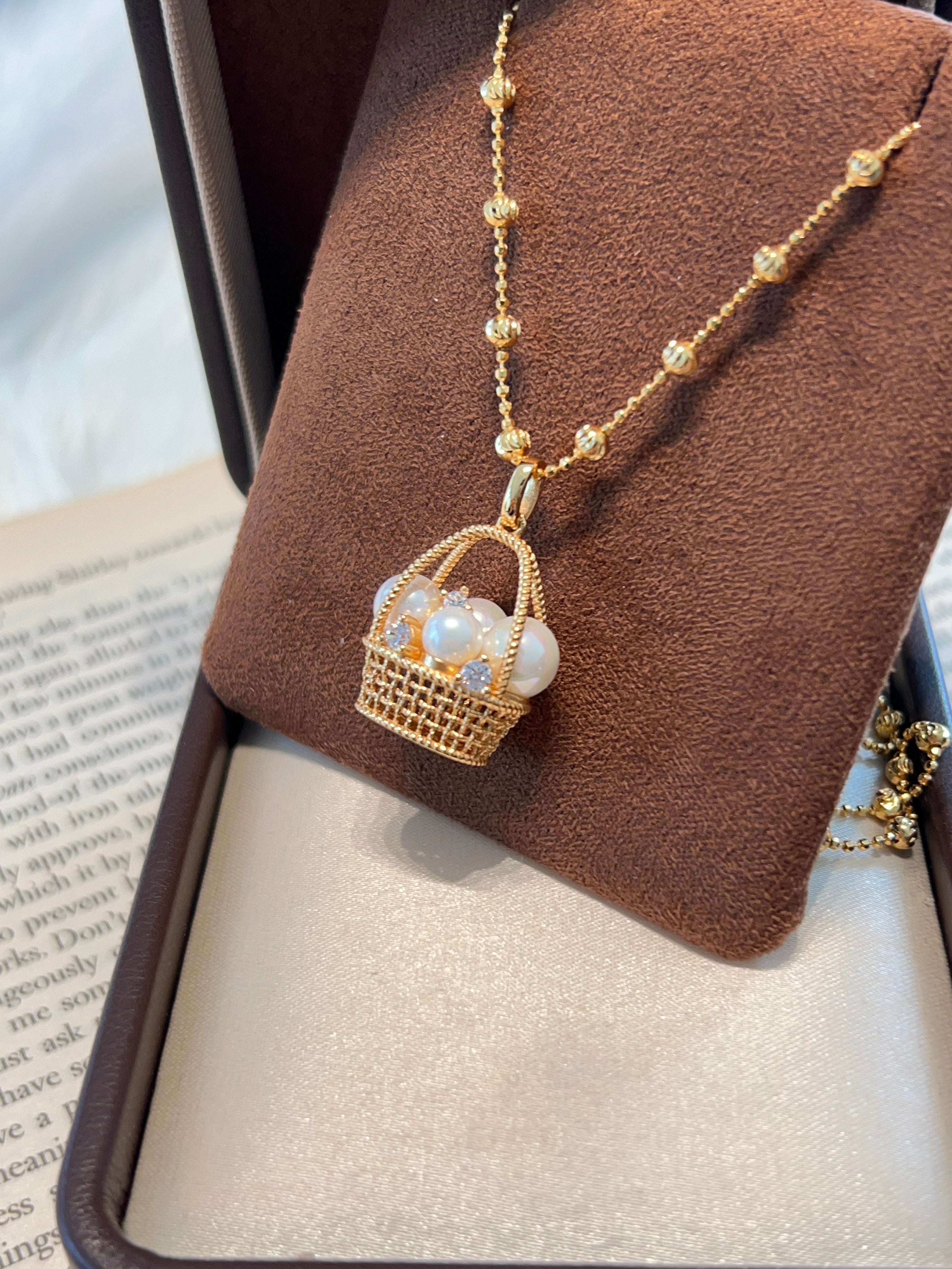 Pearl Basket Necklace