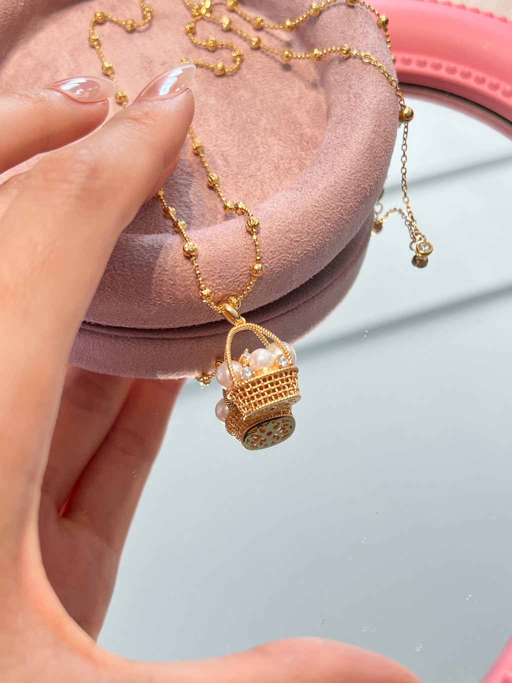Pearl Basket Necklace
