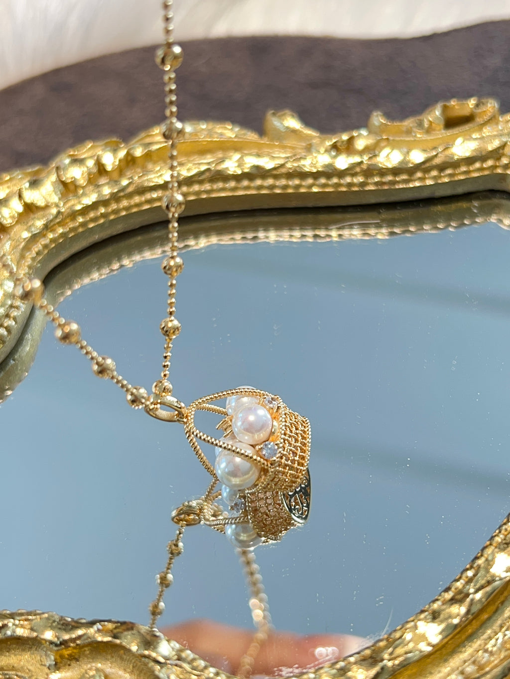 Pearl Basket Necklace