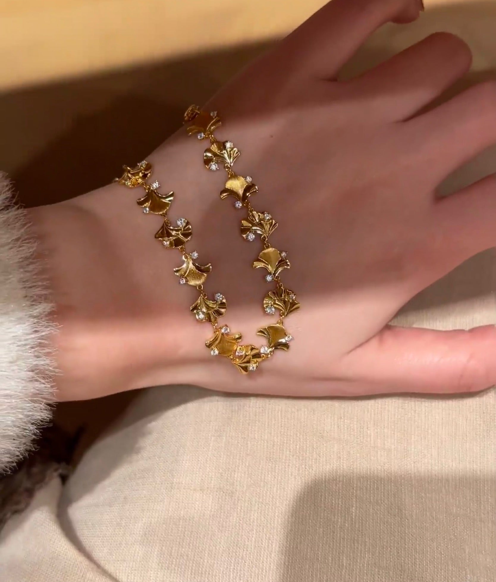 Golden Ginkgo Bracelet