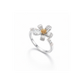 Silver Textured Pearl Cluster Ring