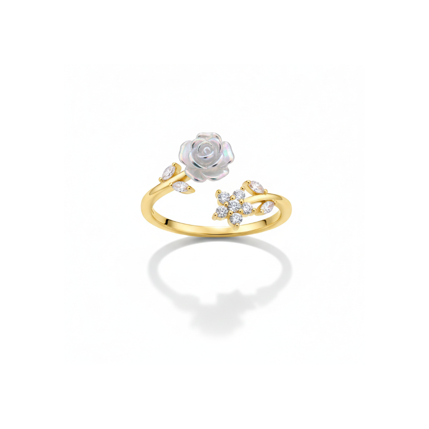 Moonlit Rose Wrap Ring