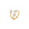 Triple Pearl Blossom Open Ring