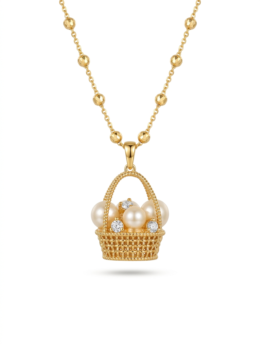 Pearl Basket Necklace