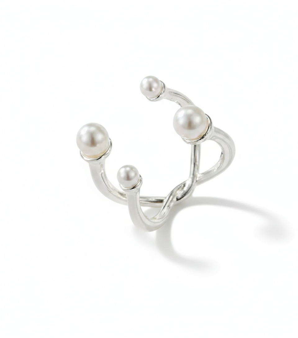 Pearl Vine Open Ring