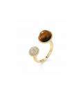 Tiger’s Eye & Pavé Open Ring