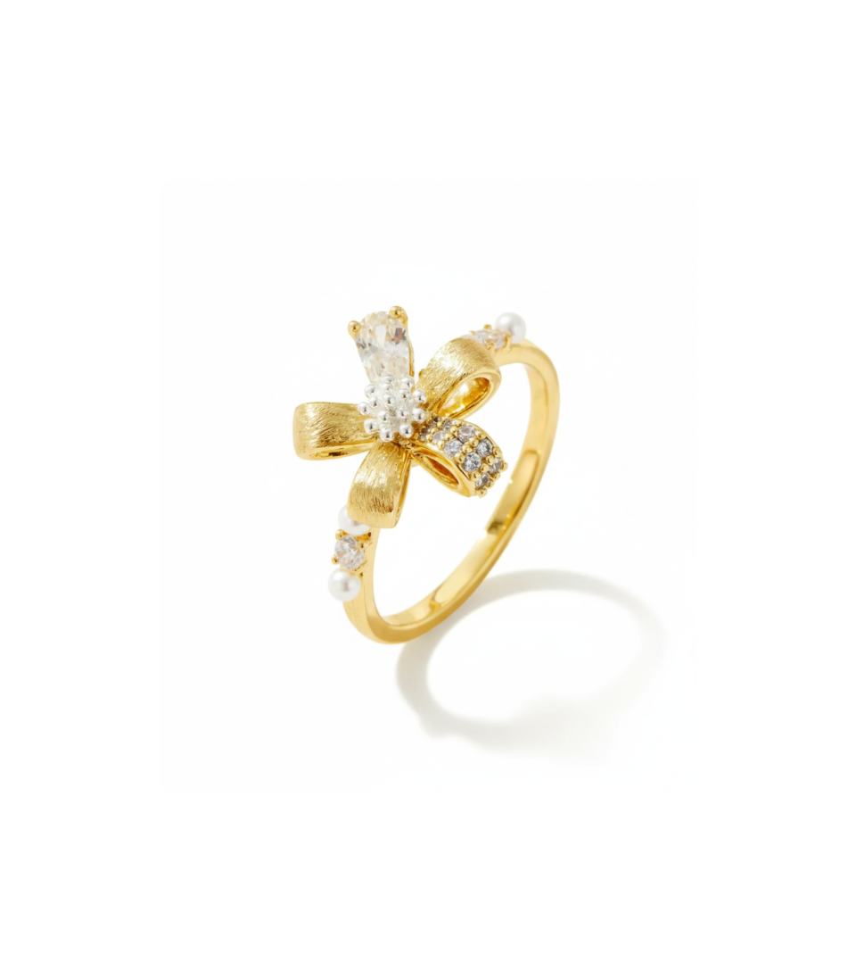 Textured Pearl Cluster Ring
