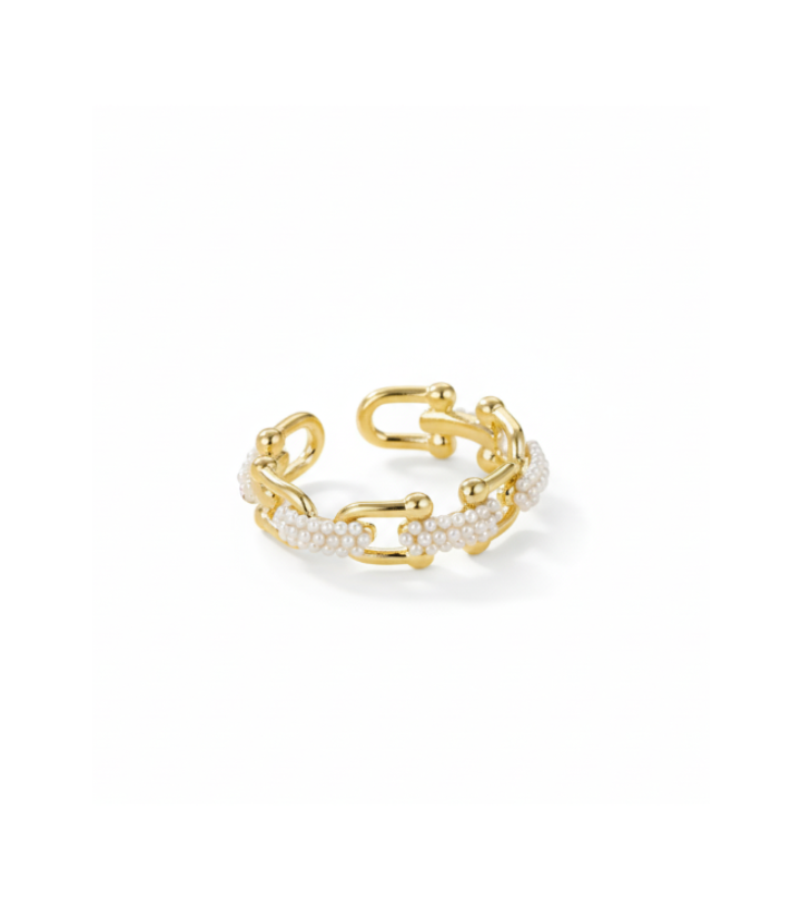 Pearl-Embellished Paperclip Ring