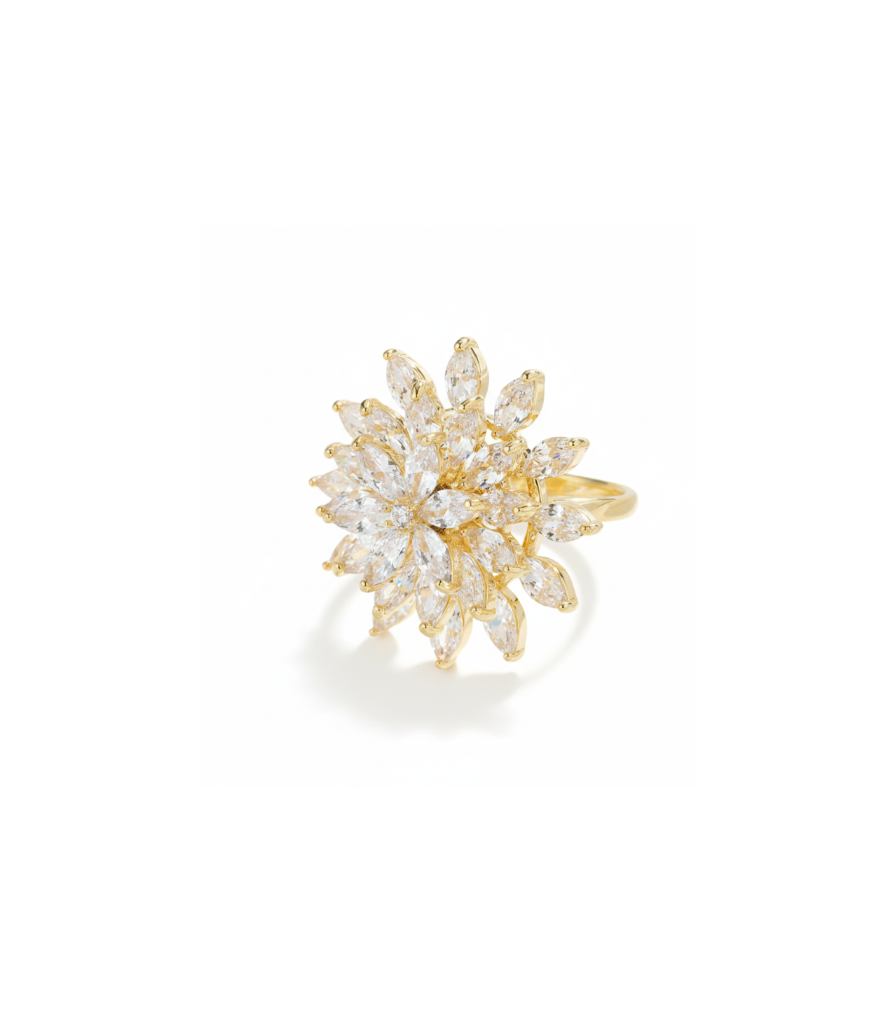 Spinning Marquise Petal Bloom Statement Ring