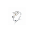 Frost White Blossom Open Ring