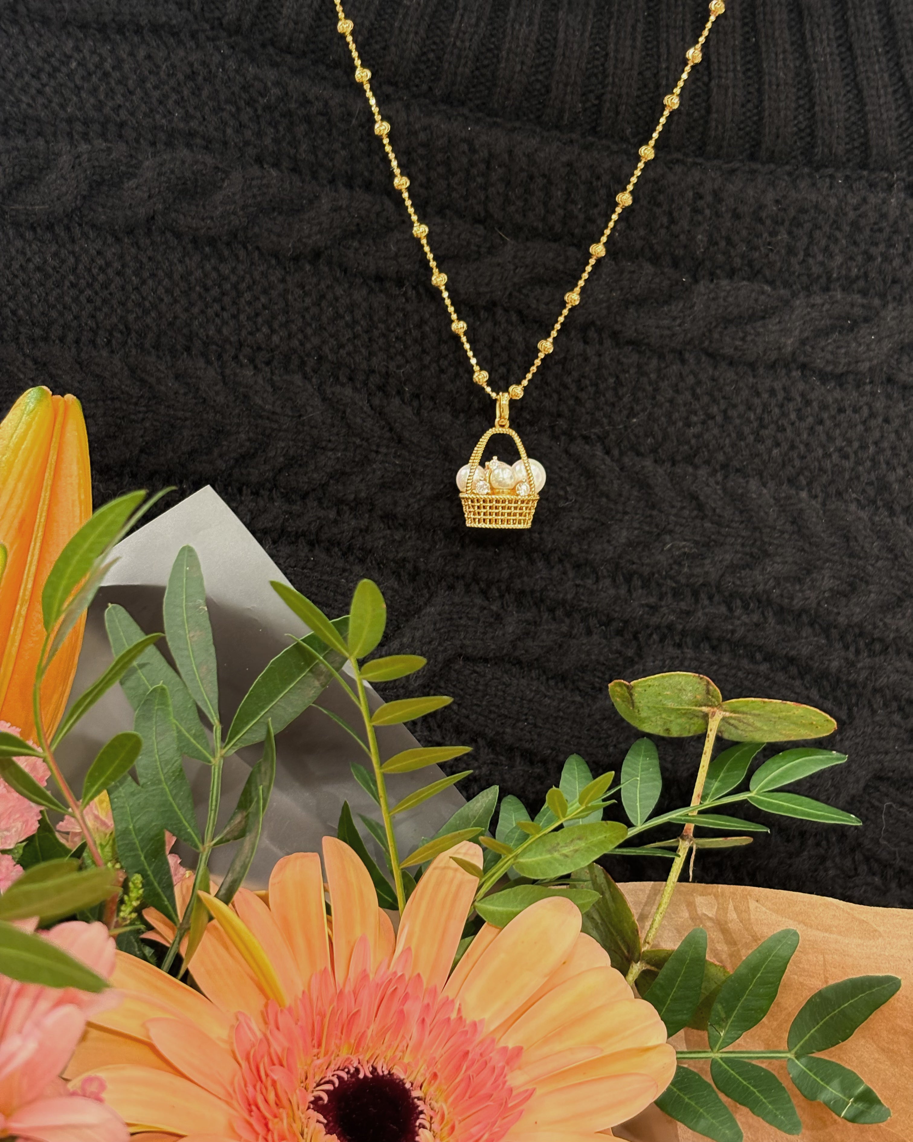 Pearl Basket Necklace