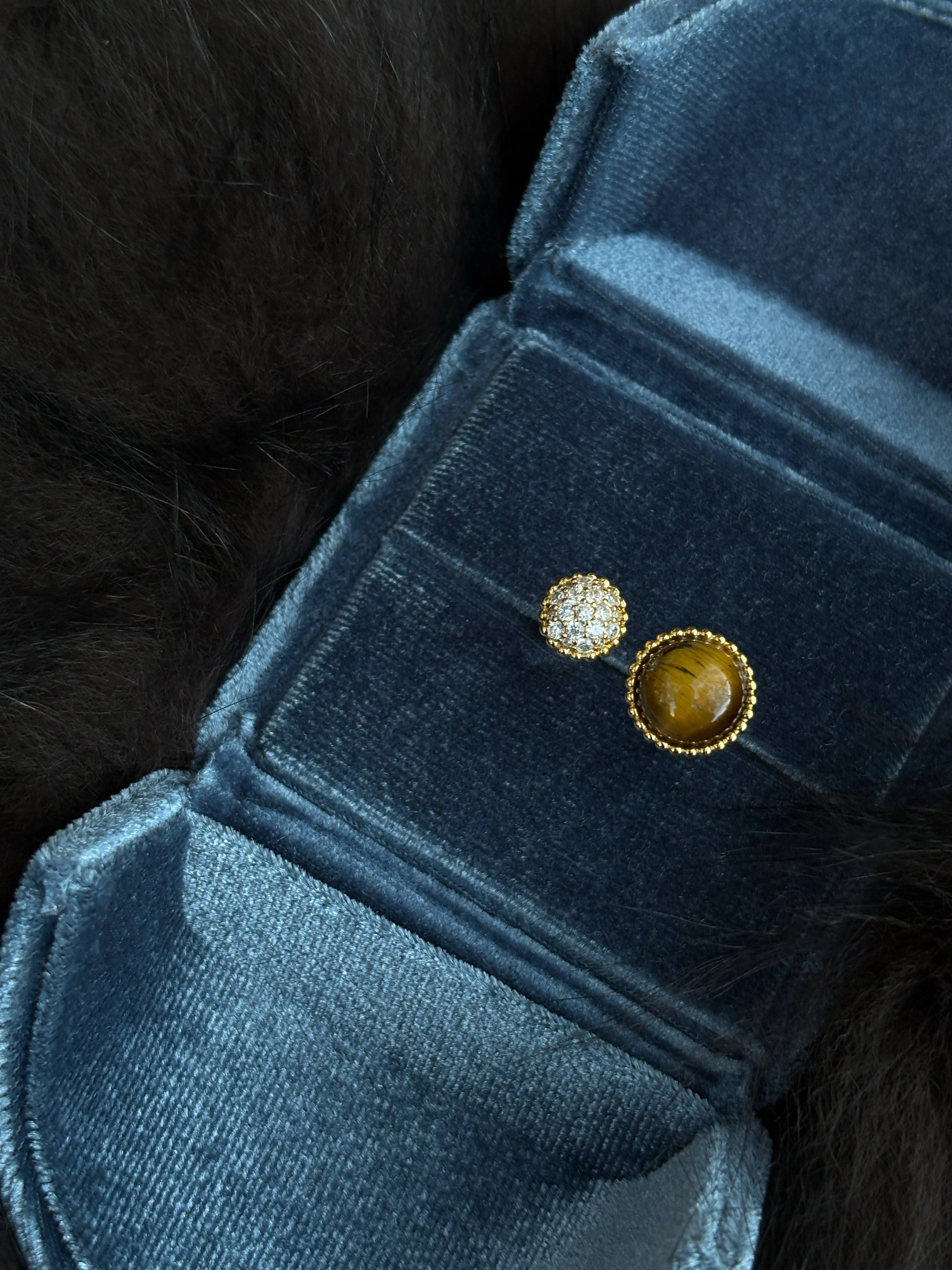 Tiger’s Eye & Pavé Open Ring