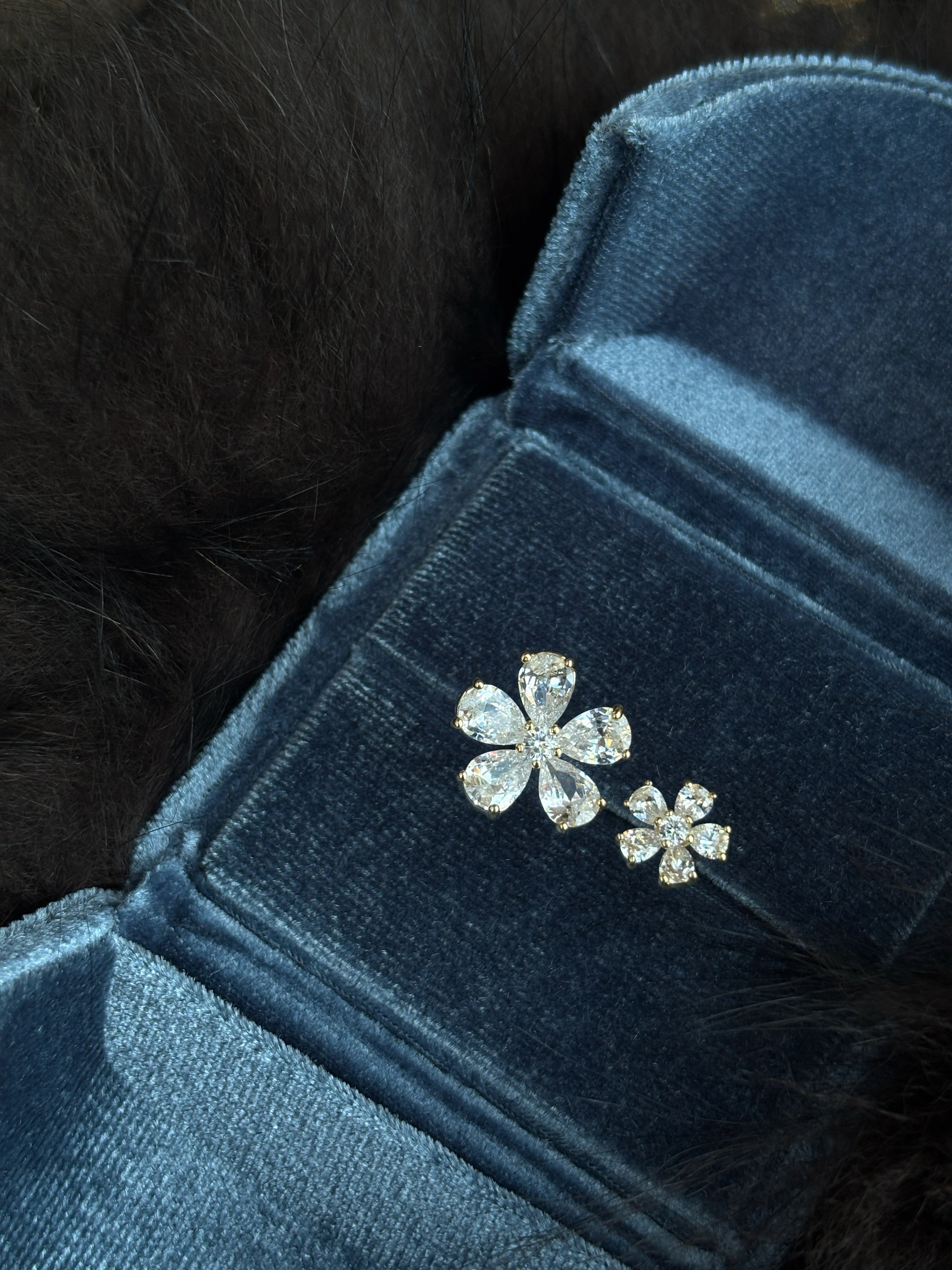 Twin Crystal Blossom Ring