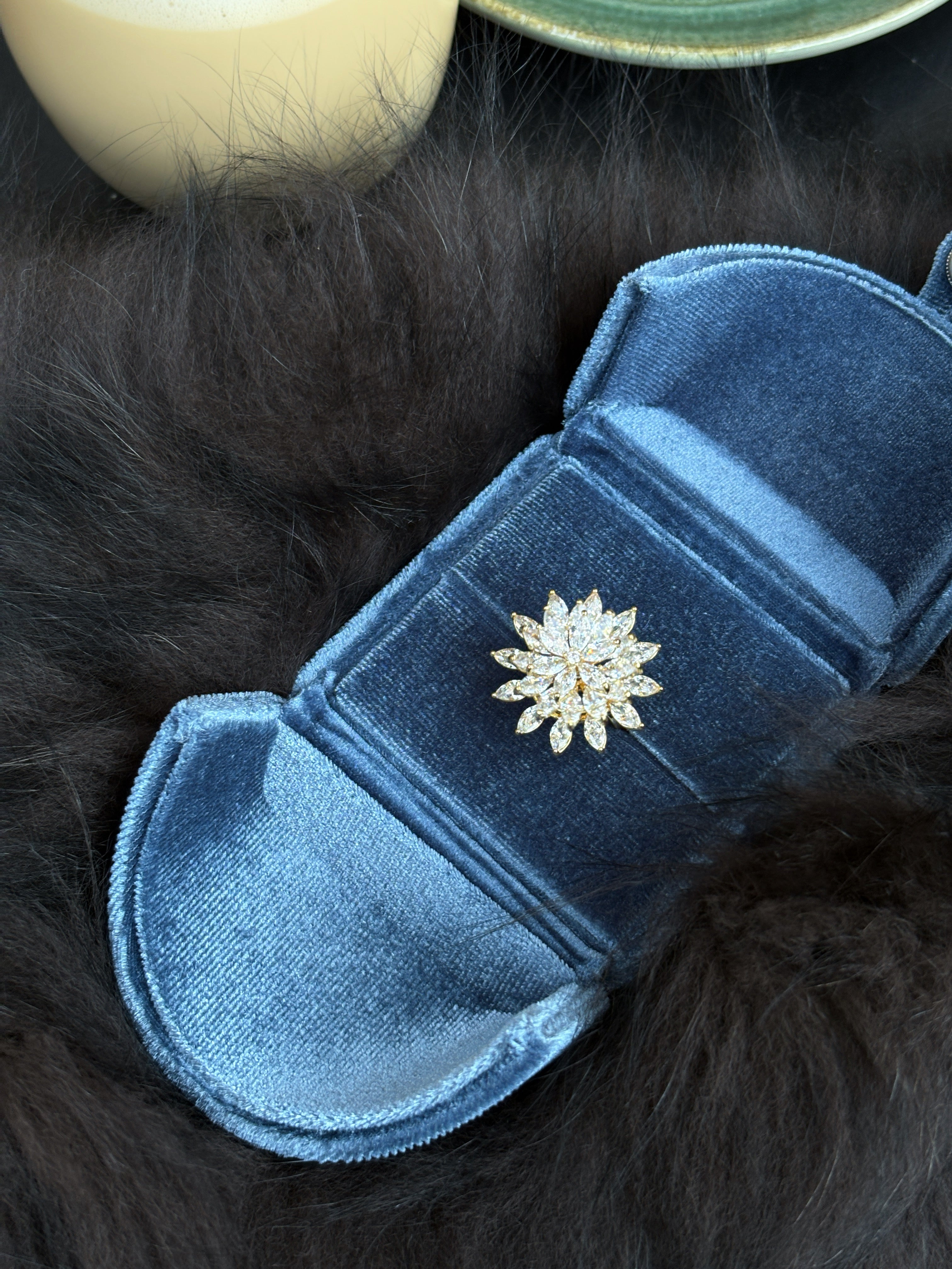 Spinning Marquise Petal Bloom Statement Ring