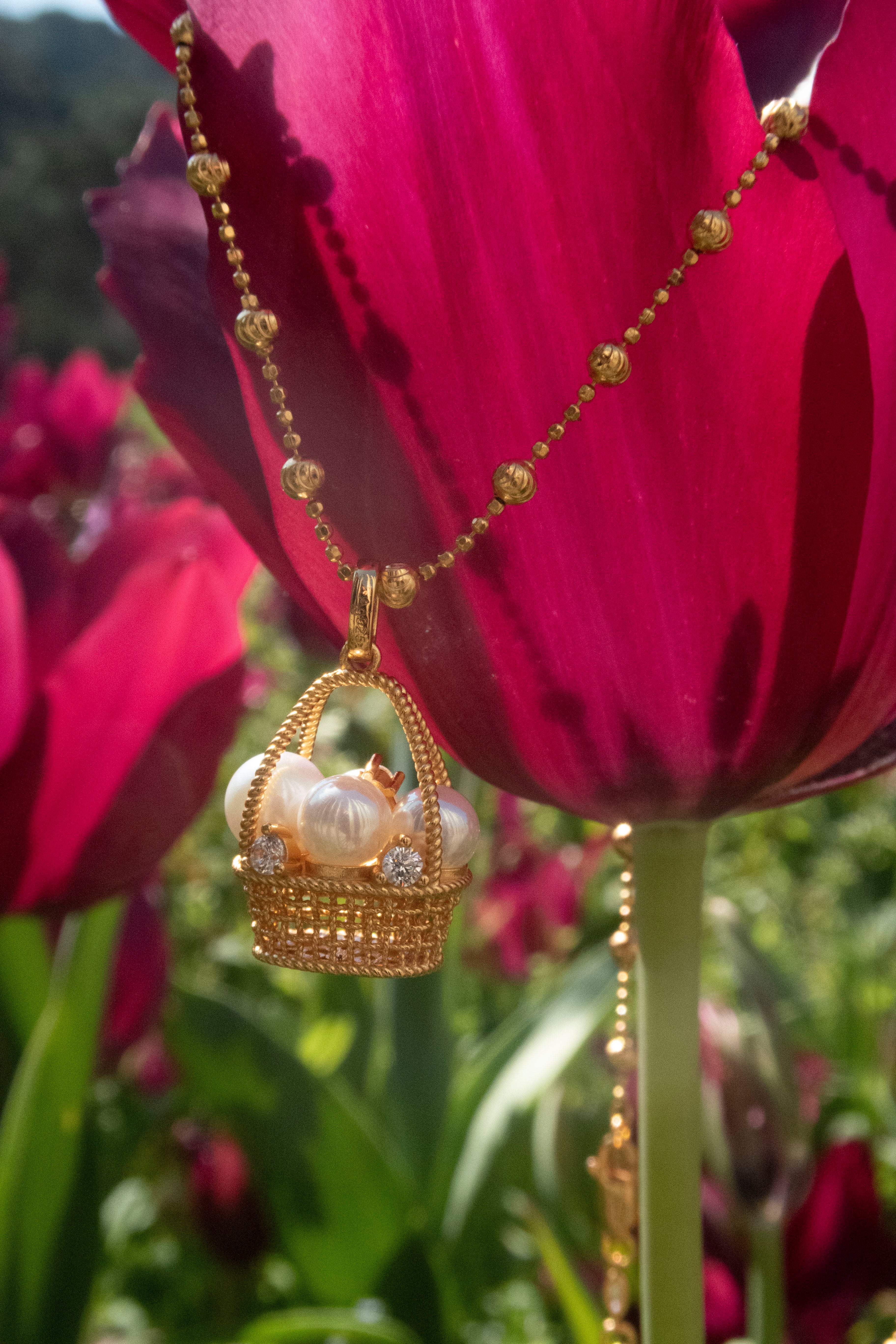 Pearl Basket Necklace